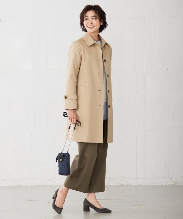 J.PRESS LADIES 【洗える】 ストレッチツイル セミワイド ベイカー パンツ カーキ系