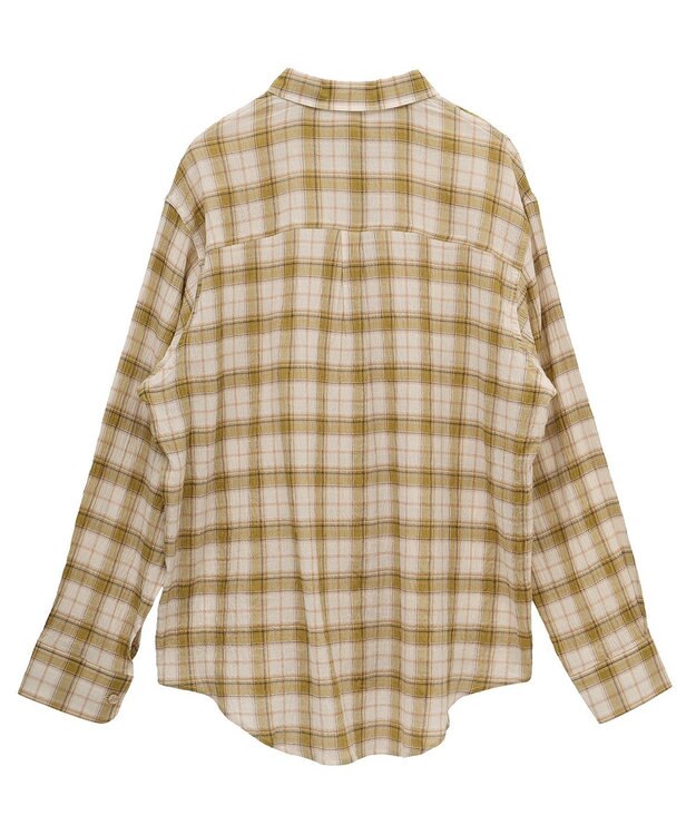 earth music&ecology アソートオーバーシャツ Check Yellow