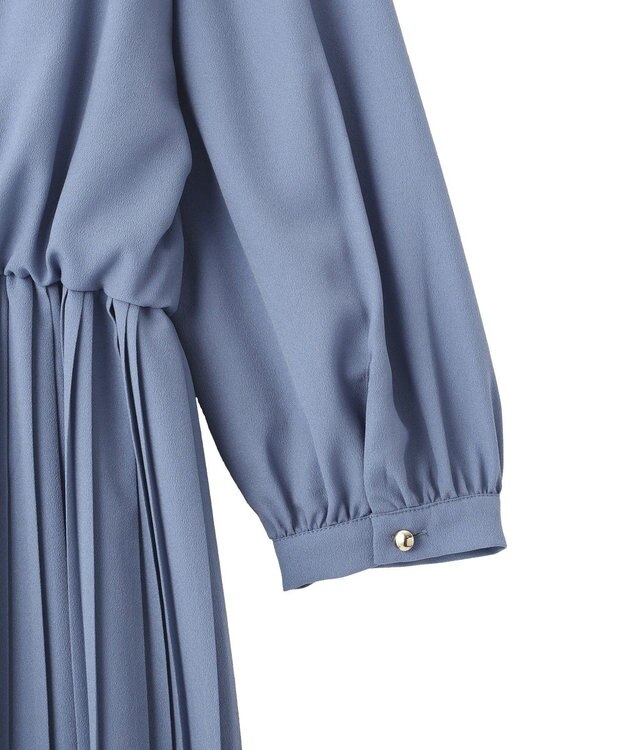 YECCA VECCA ジョーゼットプリーツワンピース Blue