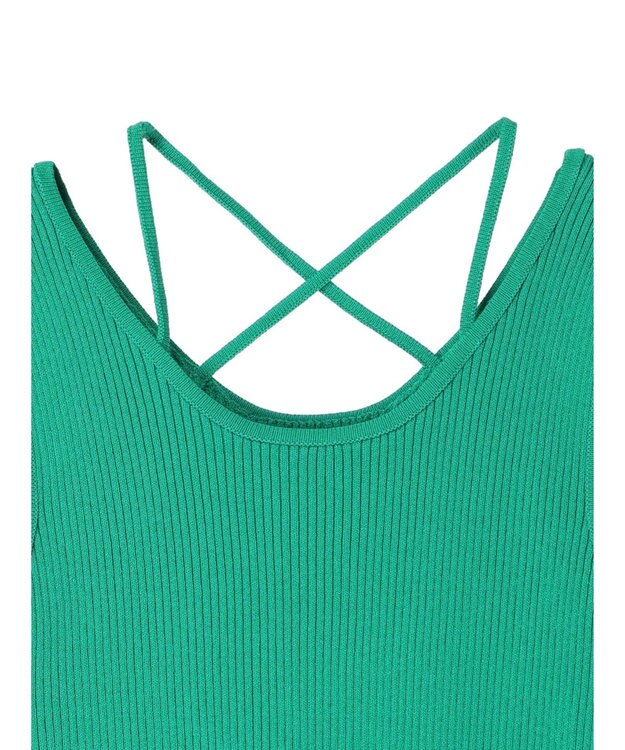 earth music&ecology レイヤリングニットタンクトップ Green