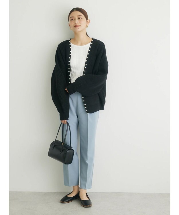 Green Parks ・ＥＬＥＮＣＡＲＥ　ＤＵＥ　パールツキトッパーカーデ Black