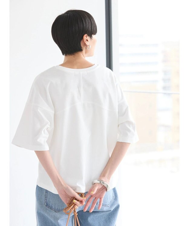 AMERICAN HOLIC ラウンド切り替えカットプルオーバー Off White