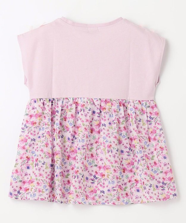 ANY KIDS バックシャン Tシャツ ピンク×花柄