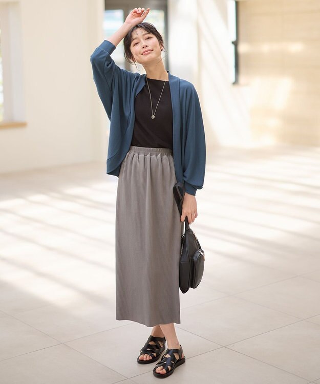 ANY 【洗濯機可/UVケア】ドルマンスリーブカーディガン ダルブルー