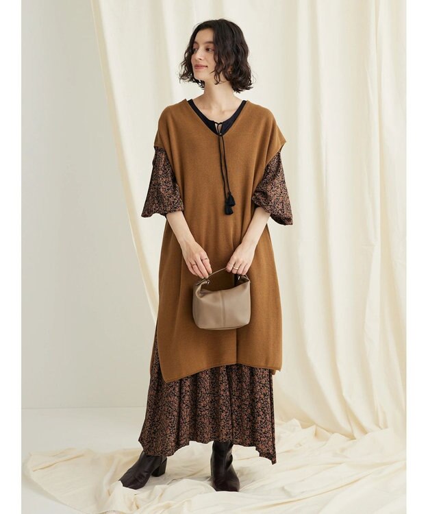 CRAFT STANDARD BOUTIQUE ジレニットワンピース Camel