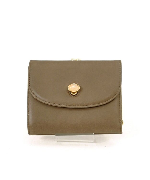 UNBILLION ペルケ perche ジェムストーンヒネリかぶせ二つ折り財布 グレー