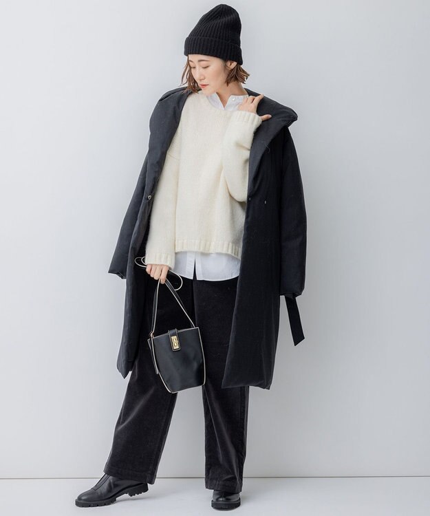 23区 【洗える】23区DENIM ベルベットストレッチ ワイドパンツ スレート