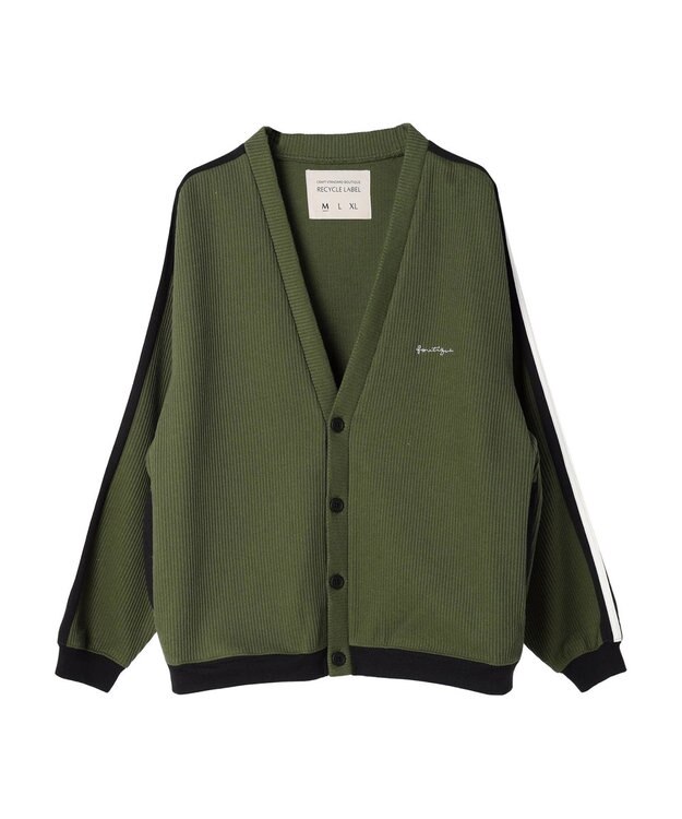 CRAFT STANDARD BOUTIQUE 【リサイクル】ラインカーディガン Khaki