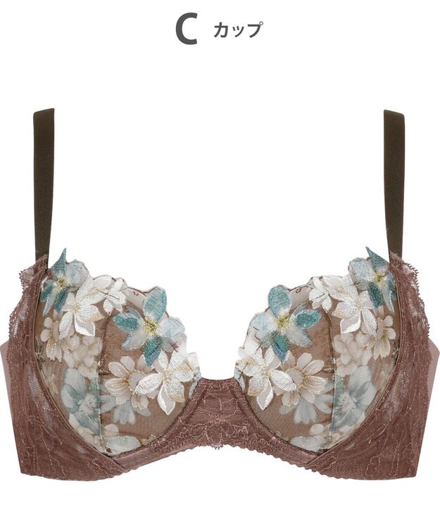 WACOAL 【重力に負けないバストケアBra】 ブラジャー バストを重力から守る まる胸キープ 脇高設計 サイドから背中のラインすっきり レディース BRB414 /ワコール ダークブラウン