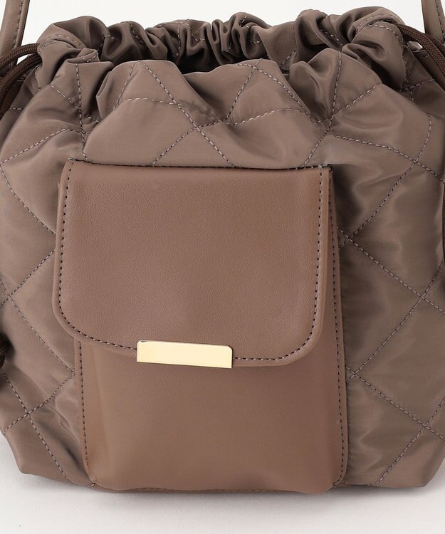 ANY キルティングドロストショルダーバッグ チャコールグレー