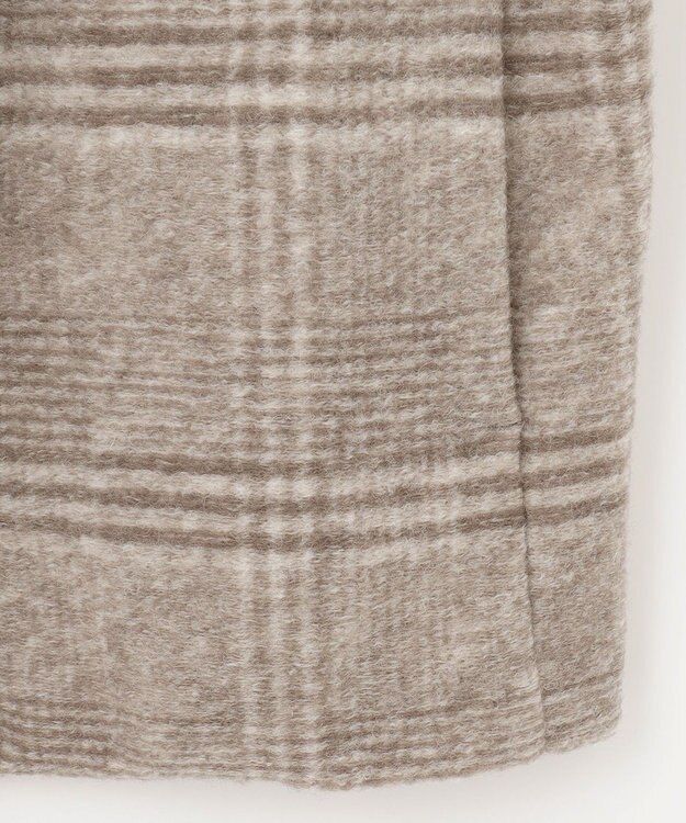 J.PRESS LADIES 【キルトピン付き】ECOLANAスライバーチェック フーデットアウター ブラウン系3
