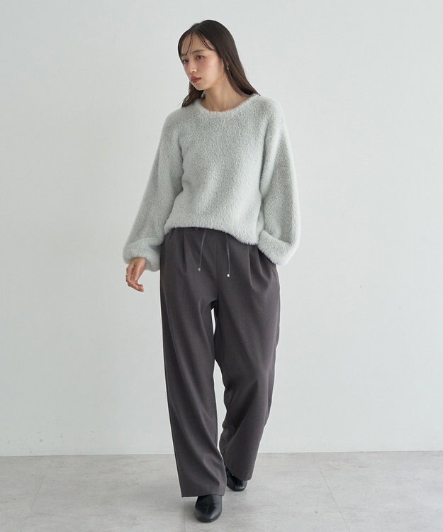 earth music&ecology Ｗフェイスシャギープルオーバー Light Gray