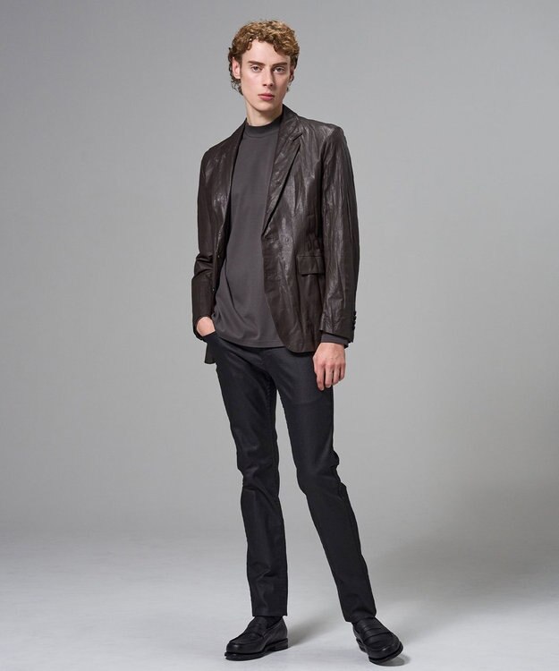 JOSEPH HOMME 【洗い加工】シュリンクエアレザー 　ジャケット ダークブラウン系