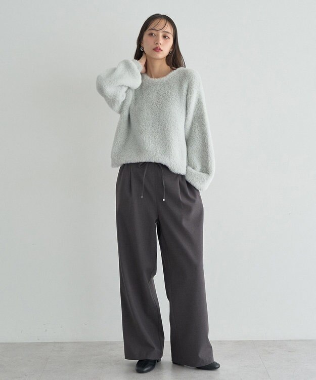 earth music&ecology Ｗフェイスシャギープルオーバー Light Gray