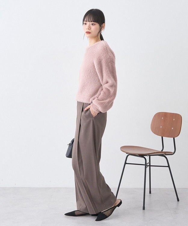 earth music&ecology Ｗフェイスシャギープルオーバー Pink