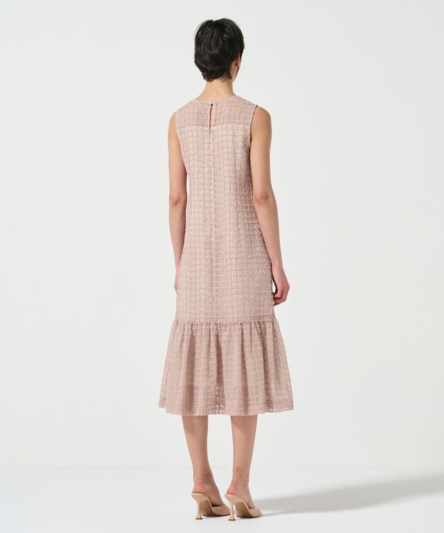 GRACE CONTINENTAL チュールチェックワンピース ベージュ