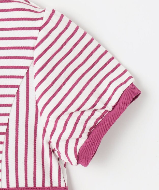 組曲 KIDS 【110-140㎝】マリンボーダー ワンピース ラズベリー