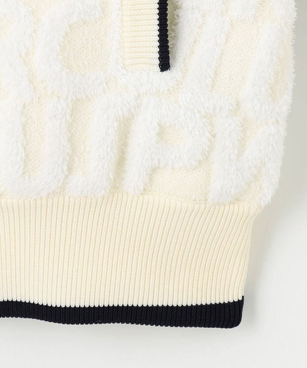 PW CIRCULUS 【WOMEN】【防風/蓄熱】総ロゴ ニット フーデッド ブルゾン ホワイト系