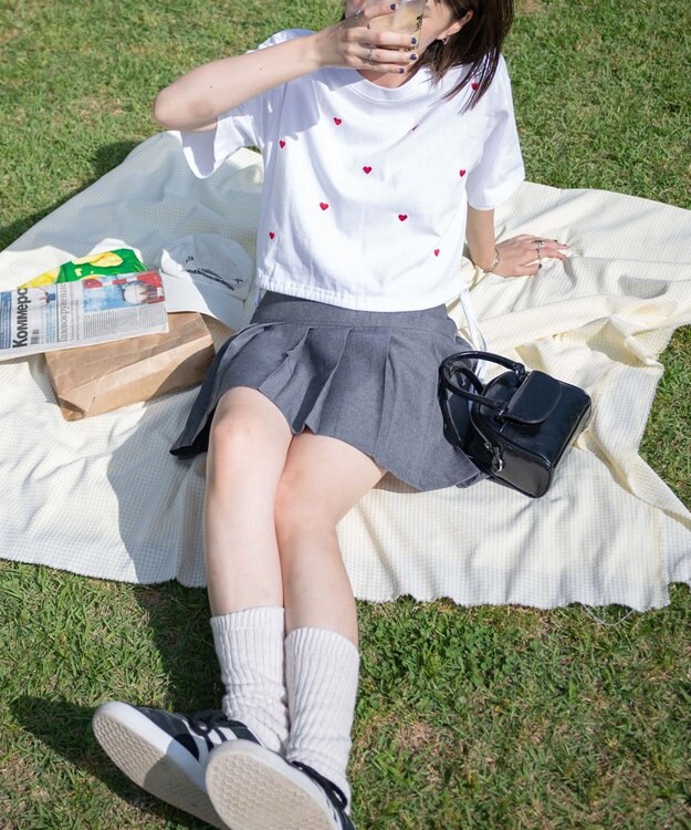 WEGO リボンデザイングラフィックショートT 柄1