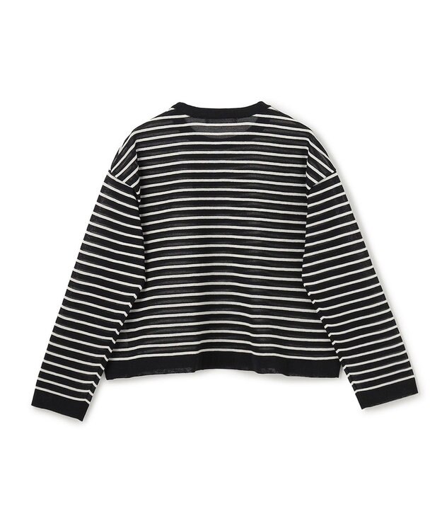 UNFILO シアーフォルムニット ボーダー ブラック×ベージュ