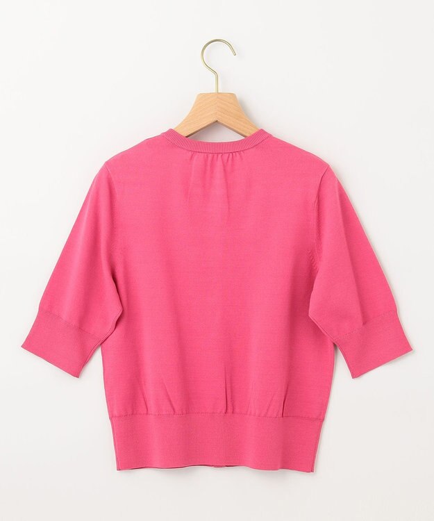 組曲 【5色展開・洗える】MINA半袖 カラーカーディガン オールドローズ系