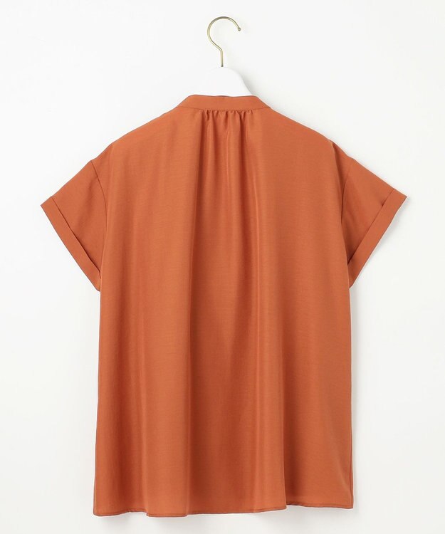 ANY SIS L 【洗える】バンドカラーレイヤード ブラウス テラコッタ