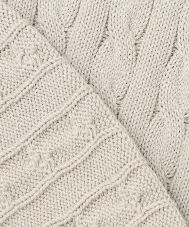 J.PRESS YORK STREET 【UNISEX】コットンケーブルチルデン ニットベスト ベージュ系