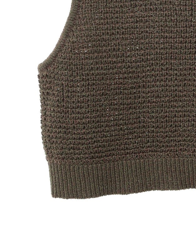 CRAFT STANDARD BOUTIQUE ワッフル編み短丈ニットベスト Khaki