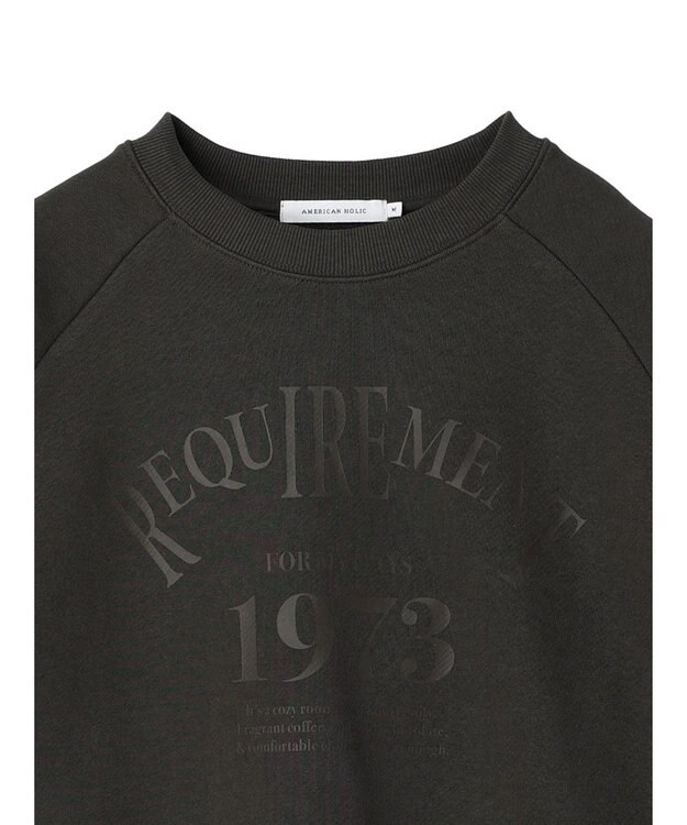AMERICAN HOLIC ラグランロゴスウェット2 Charcoal Gray