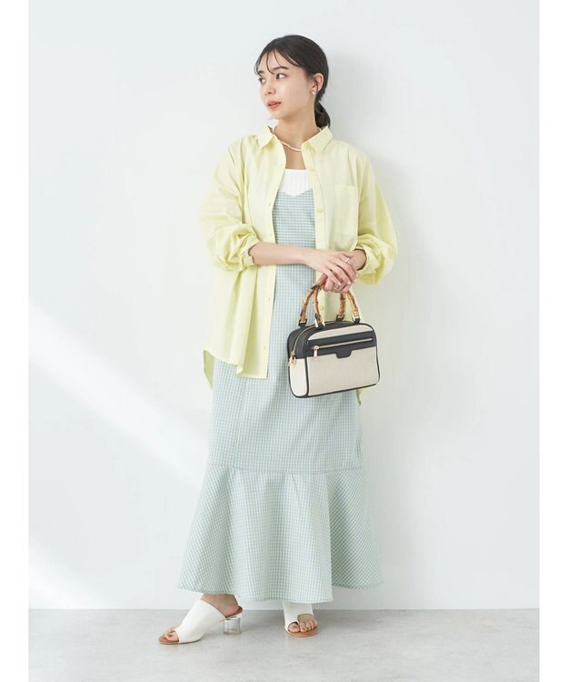 earth music&ecology ポプリンボックスシャツ Yellow