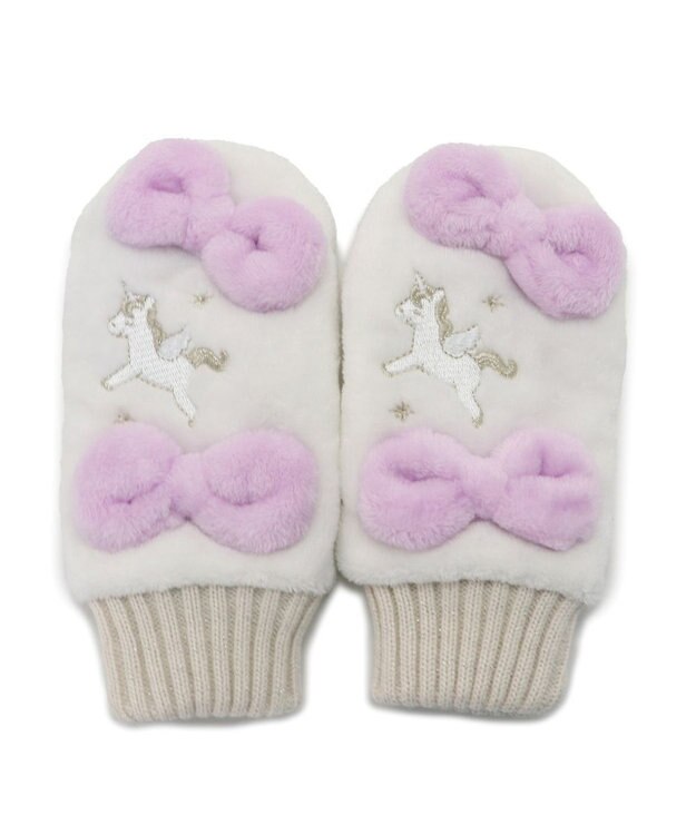 Mother garden マザーガーデン ユニコーン キッズ もこもこ手袋 《ホワイト》 ホワイト