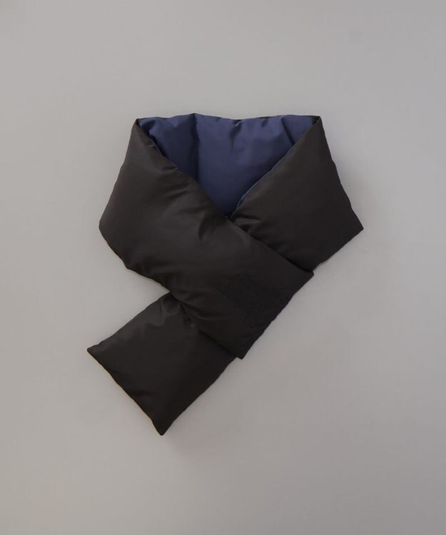 AURORA 【 LANVIN COLLECTION（ランバン コレクション） 】 リバーシブル中綿マフラー ブラック