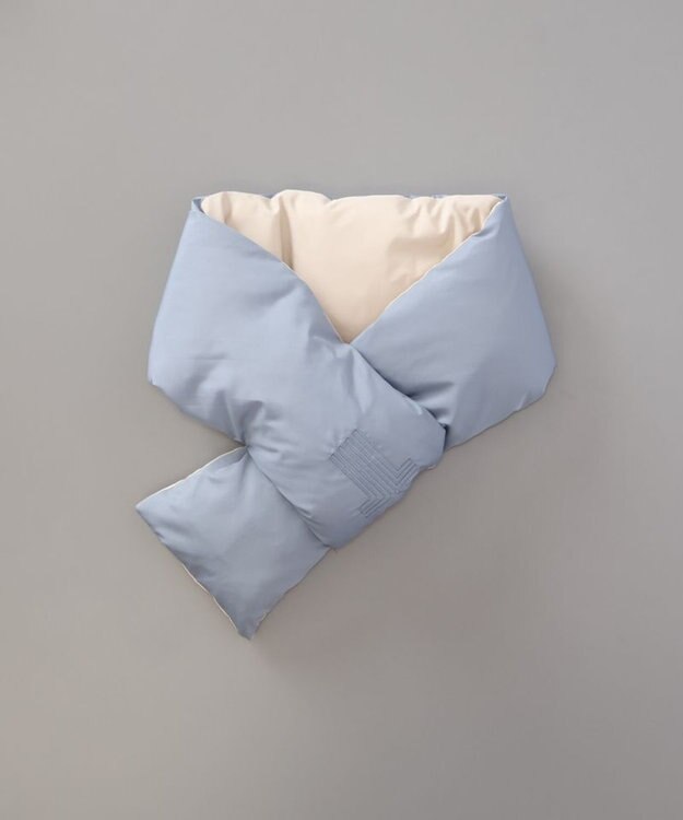 AURORA 【 LANVIN COLLECTION（ランバン コレクション） 】 リバーシブル中綿マフラー サックス