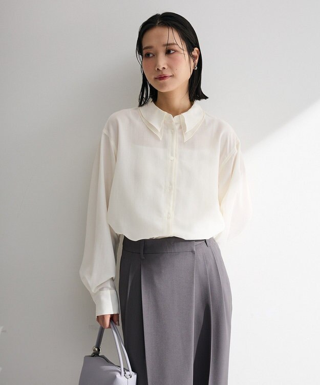 Green Parks レイヤード風ＢＩＧシャツ Off White