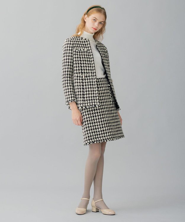 TOCCA PUZZLE ノーカラージャケット オフ×ブラック系3