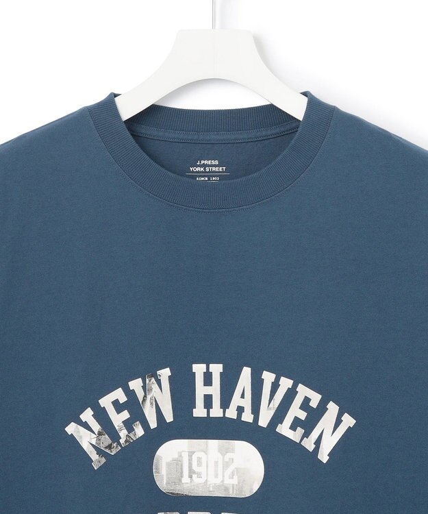 J.PRESS YORK STREET 【UNISEX】フォトプリント Tシャツ ”College Logo” ダルブルー系