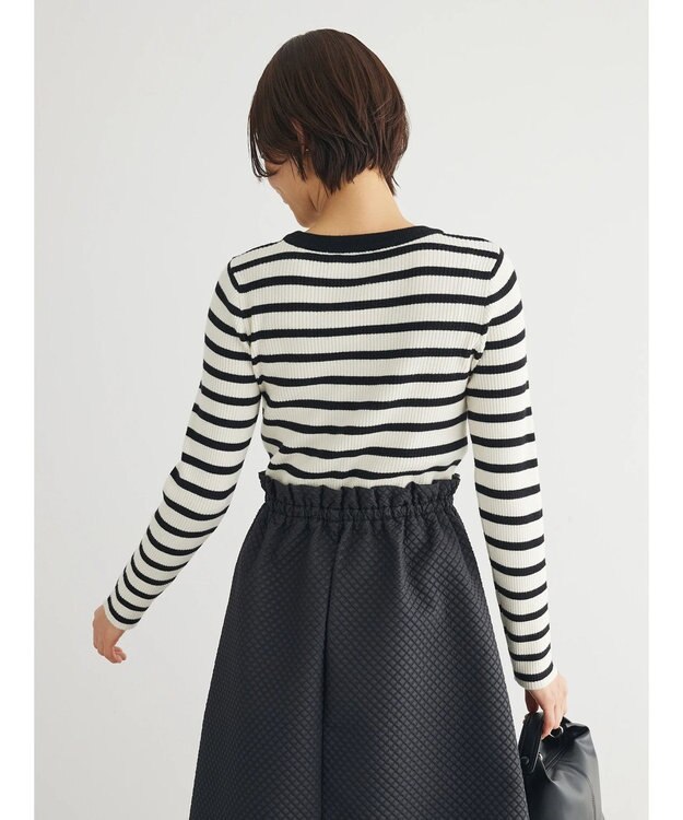 Green Parks ・ＥＬＥＮＣＡＲＥ　ＤＵＥニット＆ジャカードワンピース Border