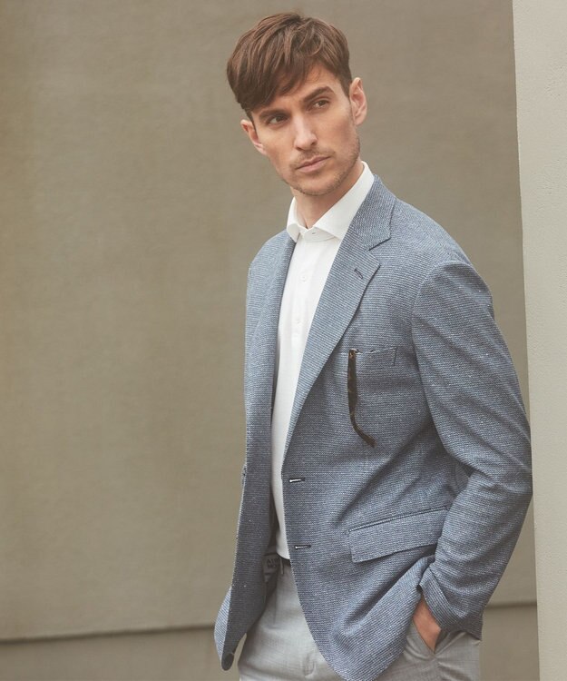 GOTAIRIKU 【吸水速乾/ウォッシャブル】ノルマンディーリネン カーディガンジャケット（24年モデル） サックスブルー系