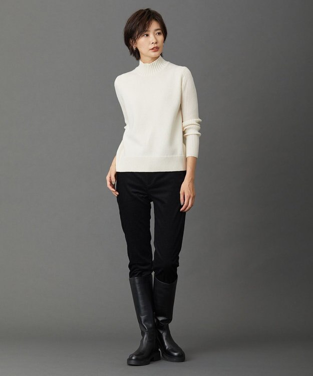 J.PRESS LADIES S 【洗える】AIRDUROYストレッチ パンツ ブラック系