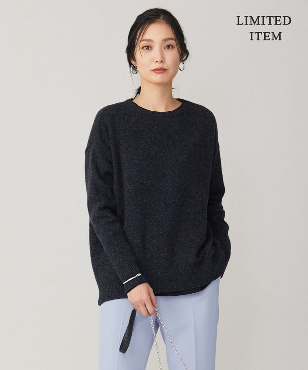 ICB L 【WEB限定】ファインメリノバルキー プルオーバー チャコール系