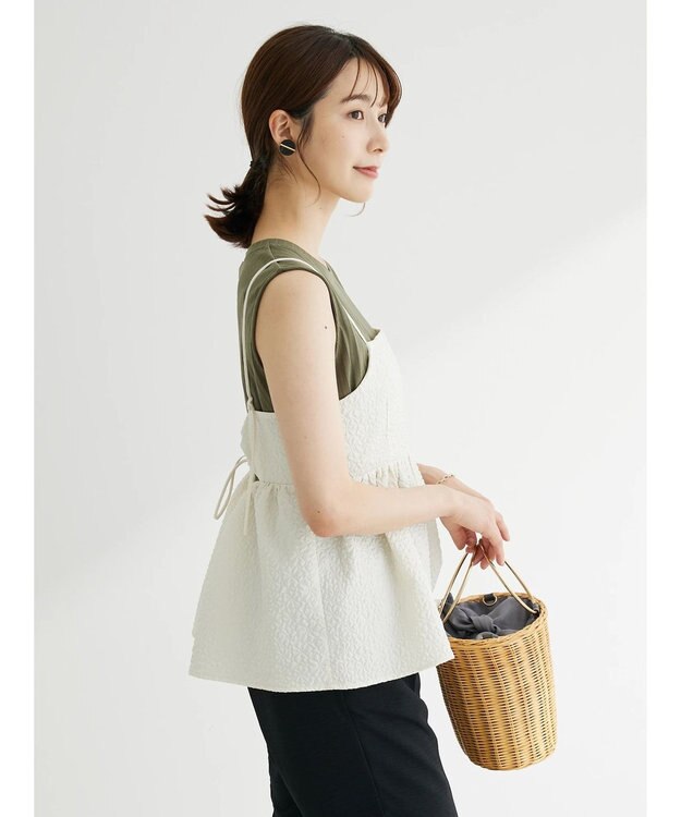 Green Parks ・ＥＬＥＮＣＡＲＥ　ＤＵＥ　フクレジャカードキャミソール Ivory