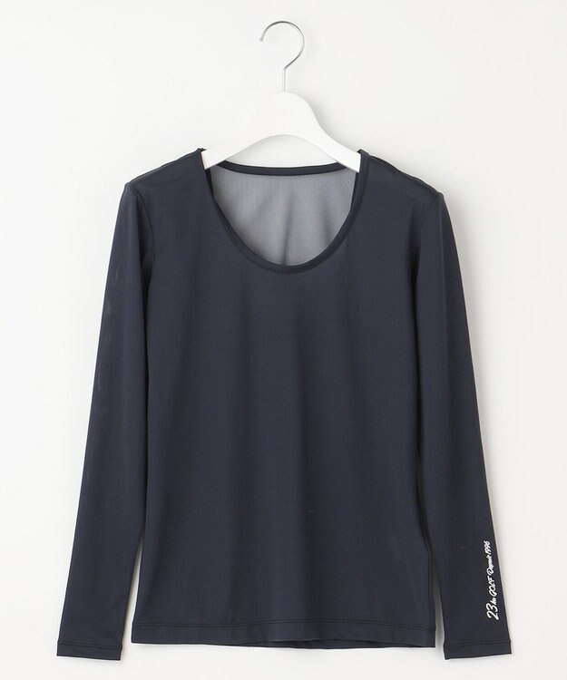 23区GOLF 【WOMEN】【吸水速乾・UVカット】３０ｄインナーUネック カノコ ネイビー系