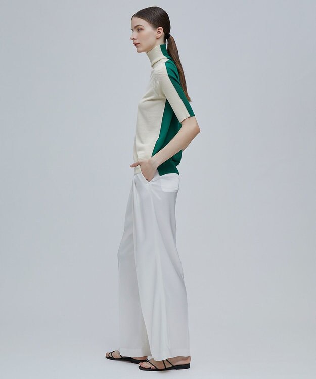 BEIGE， JULIE / 半袖ニット Mint x Slate