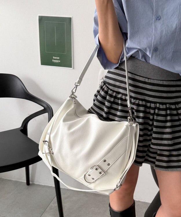 WEGO ベルトデザイン2wayショルダー ホワイト
