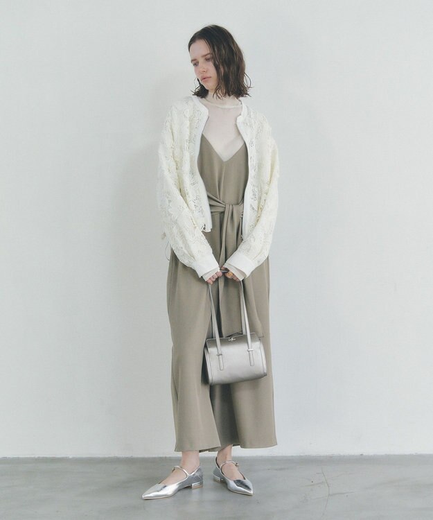 YECCA VECCA フェイクレザーミニボストンバッグ Silver