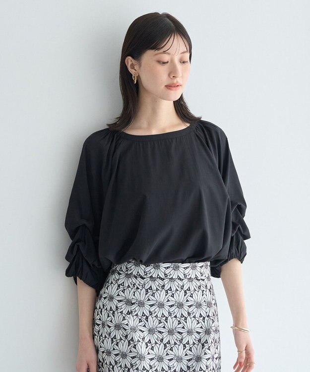 YECCA VECCA ホイップスリーブブラウス Black