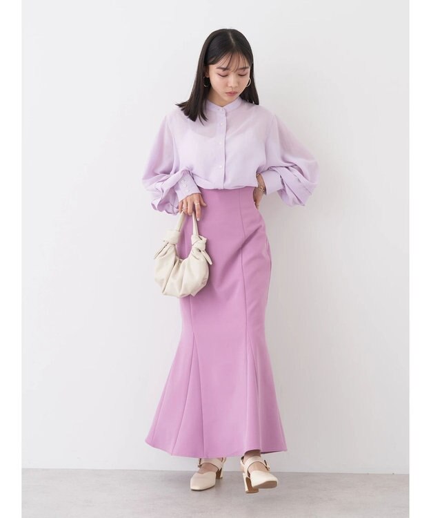 earth music&ecology ボリュームタック袖ブラウス Pink