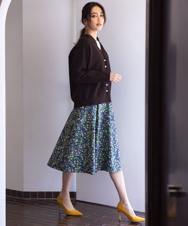 組曲 【洗える】レリーフスリーブジャージー カットソー アイボリー系