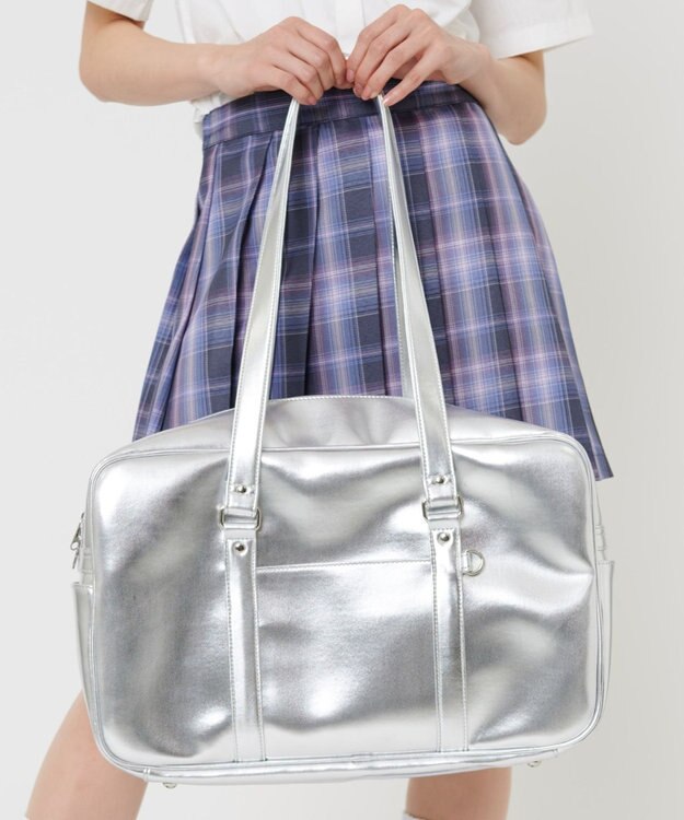 WEGO 【SCHOOLITEM】デザインスクールバッグ シルバー