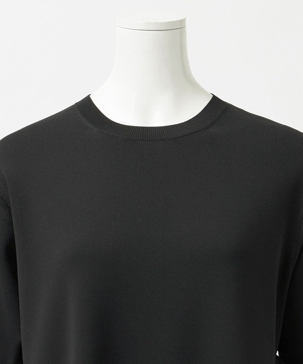 23区 L 【R(アール)】ナイロンタフタドッキング ニットワンピース ブラック系